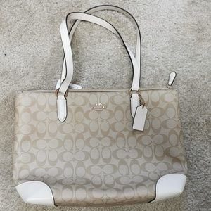 ZIP TOP TOTE IN SIGNATURE CANVAS (COACH F29208)